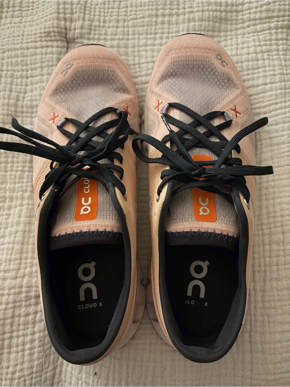 On Cloud X3 Women’s Training Sneakers in Rose Sand with Black Laces - SZ 9.5